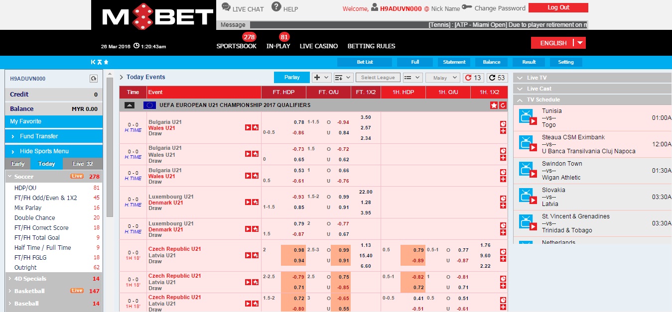 Giao Diện Hệ Thống M8BET - M8BET.NET